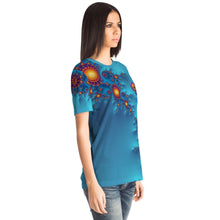 Load image into Gallery viewer, Turquoise Crystal Fractal Crew Shirt