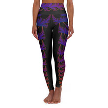 Load image into Gallery viewer, Lambda Blue Fire Fractal High Waisted Yoga Leggings