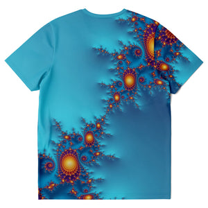 Turquoise Crystal Fractal Crew Shirt