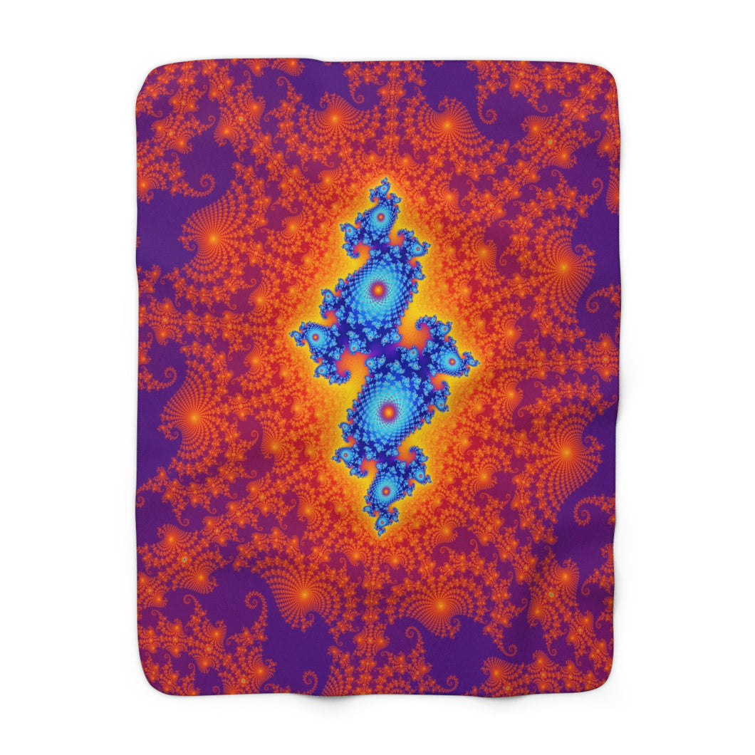 Fibonacci-Purple Sherpa Blanket