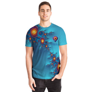 Turquoise Crystal Fractal Crew Shirt