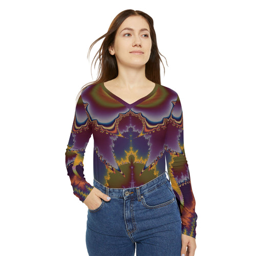 Gaia Women's Long Sleeve V-neck Shirt