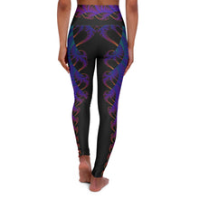 Load image into Gallery viewer, Lambda Blue Fire Fractal High Waisted Yoga Leggings
