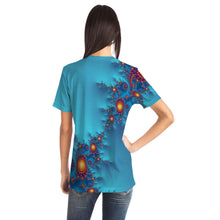 Load image into Gallery viewer, Turquoise Crystal Fractal Crew Shirt