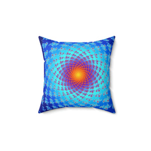 Fibonacci Flower Polyester Square Pillow